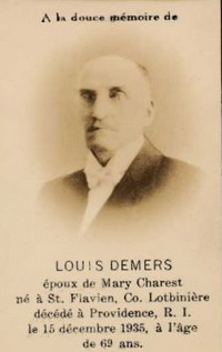 Louis David DEMERS - Funeral Card