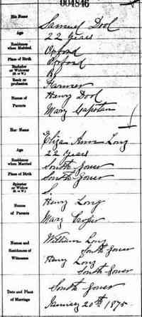 Eliza Ann LONG - 1875 marriage