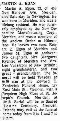 Martin Andrew EGAN - The Hartford Courant Hartford, Conn. Date: Aug 15, 1966