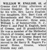 William Walter ENGLISH - obituary