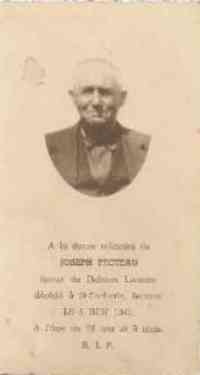 Joseph FECTEAU - Funeral card