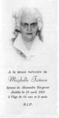 Maybelle FECTEAU - Funeral card