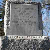 Henry W TIMMERMAN - Grave - Mt. Zion Cemetery, Webster, MA