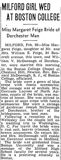 William Vincent MCDONOUGH - 1939 marriage