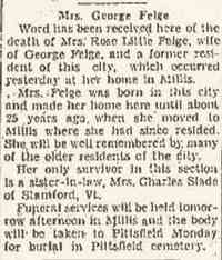 Rose Maude LITTLE - North Adams Transcript  North Adams, Massachusetts Saturday, February 09, 1935