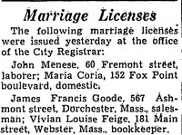 Vivian Louise FEIGE - 1936 marriage