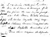 Osithe Duguay ROUSSEL - 1838 marriage (part 1)