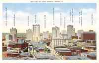 Fort Worth, Texas, USA - Skyline, featuring: Neil P. Anderson Bldg., Electric Bldg., Worth Hotel, Fair Bldg., Petroleum Bldg.