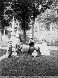 Mary R GALBRAITH - A photograph that was likely taken by RRH Galbraith. It is in Ft. Hill Cemetery. Of the 5 people in the photo, I can positively identify the woman