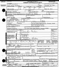 James Arthur GAUDETTE - Vermont State Archives and Records Administration; Montpelier, Vermont; Vermont Death Records, 1909-2008