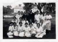 Gladys Elizabeth LAWTON - Photo take about somewhere in CT around 1921.  Assume it is some sort of school photo.  Edna Browe Lawton: second row, second from left.  Gladys Eli