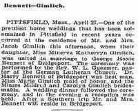 Minerva "Minnie" Katheryne GIMLICH - New York Times New York, New York April 28, 1899