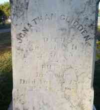 Ruth MORSE - Grave Inscription: JONATHAN GLIDDEN died August 31, 1841 age 50 years his wife RUTH died August 27, 1877 age 82 years