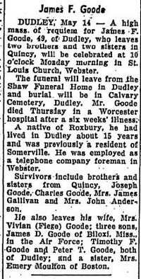 James Francis GOODE - Obituary