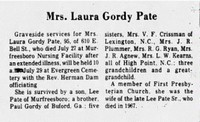 Laura GORDY - Obituary