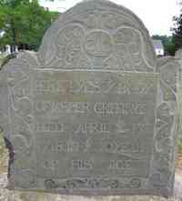 Jasper GRIFFING - Grave  Inscription: Here lyes ye body of Jasper Griffing died April ye 17th 1718 in ye 70 year of his age