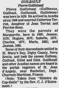 Pierre GUILBAULT (GUILBEAU) -