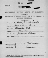 Marie Julie HALL - Birth