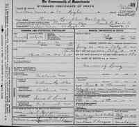 Florena HAMBLEN - Death Certificate Massachusetts Deaths, 1841-1915, database with images, FamilySearch (https://familysearch.org/ark:/61903/ 1:1:N47M-X4P : 10 Dec