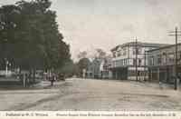 Henniker, New Hampshire, USA - Proctor Square from Western Avenue, Henniker Inn on the left, 1924