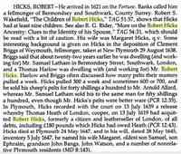 Robert HICKS - Title Plymouth Colony, its history & people, 1620-1691 Author Eugene Aubrey Stratton Edition illustrated Publisher Ancestry Publishing, 1986 ISBN
