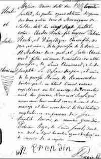 Charles LECLERC dit HOUDE - 1820 marriage
