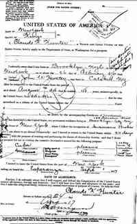 Claude Kenyon HUNTER - 1917 passport application