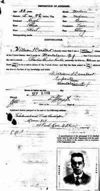 Charles Burtis HUNTER - 1919 passport application page 2