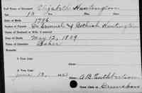 Elizabeth HUNTINGTON - Death Vermont, Vital Records, 1760-1954