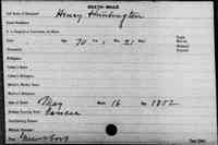 Henry HUNTINGTON - Death Vermont, Vital Records, 1760-1954