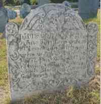 Ann HUNTINGTON - Grave Grave inscription: In memory of Mrs. Anne Bingham, wife of Mr. Jonathan Bingham who was born Octr 25th 1675 & Died Aug. 20th 1756. On