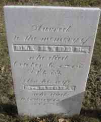 Eli HYDE - Grave Sacred to the memory of ELI HYDE, Esq. who died October 6, 1815, AE. 79. Also his wife MRS. RHODA, who died February 11, 1821, A