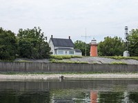 Isle La Motte, Vermont, USA - The present 25-foot cast iron lighthouse was built in 1880 along with a wooden keeper's dwelling. A