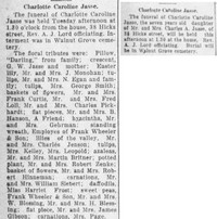 Charlotte Caroline JASSE - Funeral