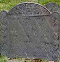 Samuel JENNISON - Grave  Inscription: Here lyes Buried ye Body of Mr. Samuel JENISON; Who Departed this Life, Decembr 2nd 1730, Aged 57 Years ~ Mark ye Perfect Man 