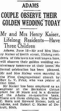 Henry KAISER - The Springfield Daily Republican Springfield, Massachusetts Wednesday, June 20, 1928