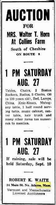 Sadie Miller KAISER - The Berkshire Eagle Pittsfield, Massachusetts August 26, 1949