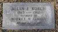 Allan Frederick KORCH - Grave - Mt. Zion Cemetery, Webster, MA