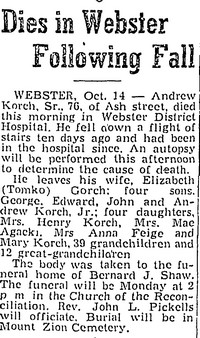 Andrew (András) KORCH (KOVALČÍK) (KOVELICH) - Obituary