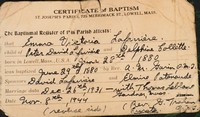 Emma (Emily) Victoria LAFARIER (LAFERRIERE) - Baptism