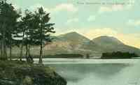 Lake George, New York, USA - Twin Mountains on Lake George, N.Y.