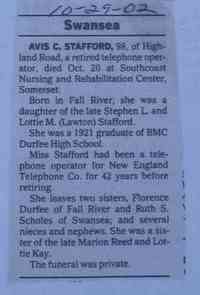 Charlotte May "Lottie" LAWTON - 2002 - Daughters obituary