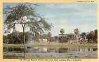Leesburg, Florida, USA - City Hall and Business District, Seen from Pond