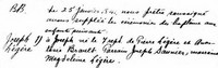 Joseph LEGER (LEGERE) - Baptism