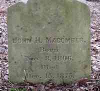 John H MACOMBER - Grave
