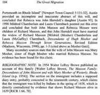 Richard MAXSON (MAXON) - Great Migration 1634-1635, M-P. (Online database. AmericanAncestors.org. New England Historic Genealogical Society, 2010.) Originally published as: Th