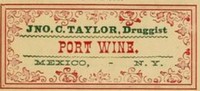 Mexico, New York, USA - Jno. C. Taylor, Druggist