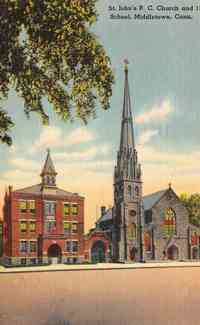 Middletown, Connecticut, USA - St. John's R.C. Church and School