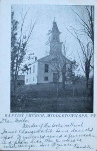 Middletown Springs, Vermont, USA - Baptist Church, Middletown Spr., Vt., 1907