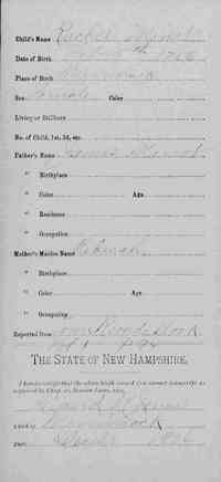 Rachel MINOT - 1756 Birth